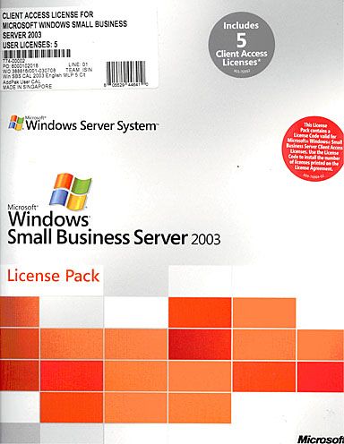 Microsoft Small Business Server 2003 5 User Cal License Pack for PC