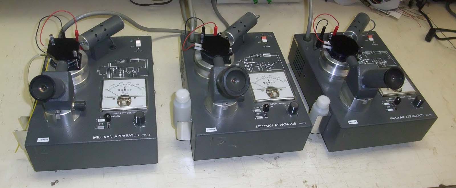 Three Uchida Millikan Apparatus TM 15