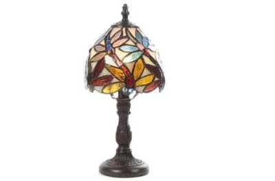 JJ Peng Tiffany Inspired Dragonfly Mini Accent Lamp