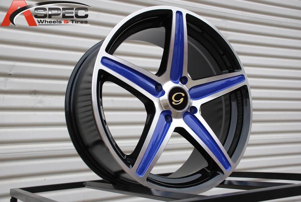 18X8 G LINE G253 WHEEL 5X100/114.3 +40 BLUE MACHINE RIM FITS CELICA