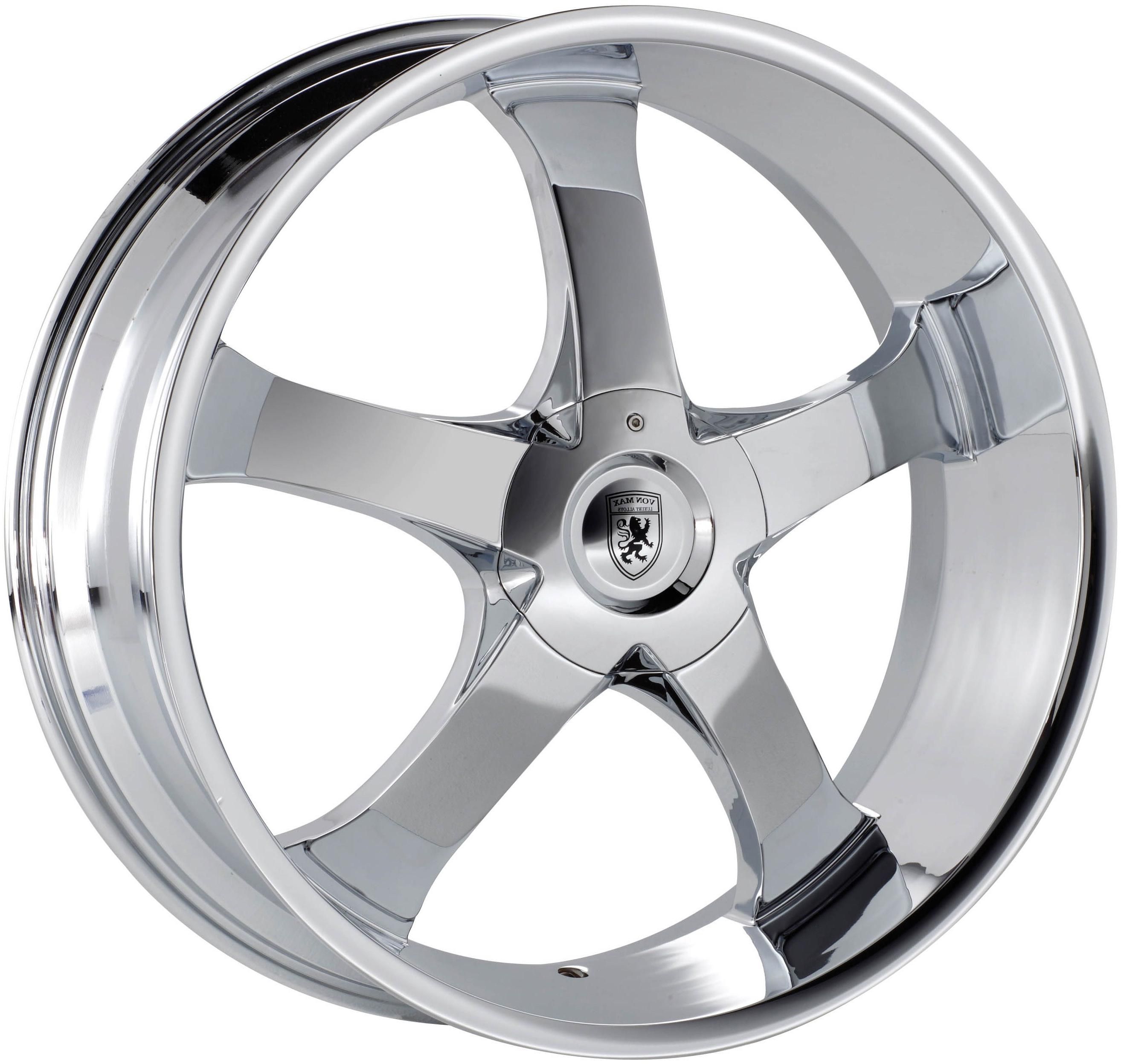 24 24x9 5 5x115 5x120 Chrome Von Max VM4 Wheels Rims