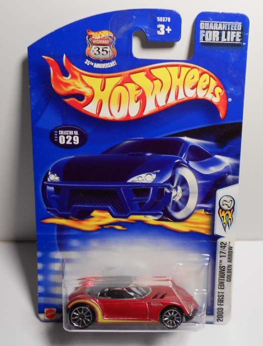 HOT WHEELS 2003 #29 FIRST ED. GOLDEN ARROW RED W/10SPS VARIATION MINT