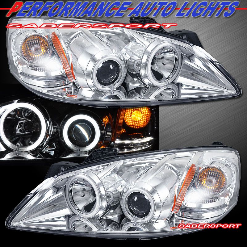 2005 2010 PONTIAC G6 DUAL CCFL HALO PROJECTOR HEADLIGHTS W/ L.E.D