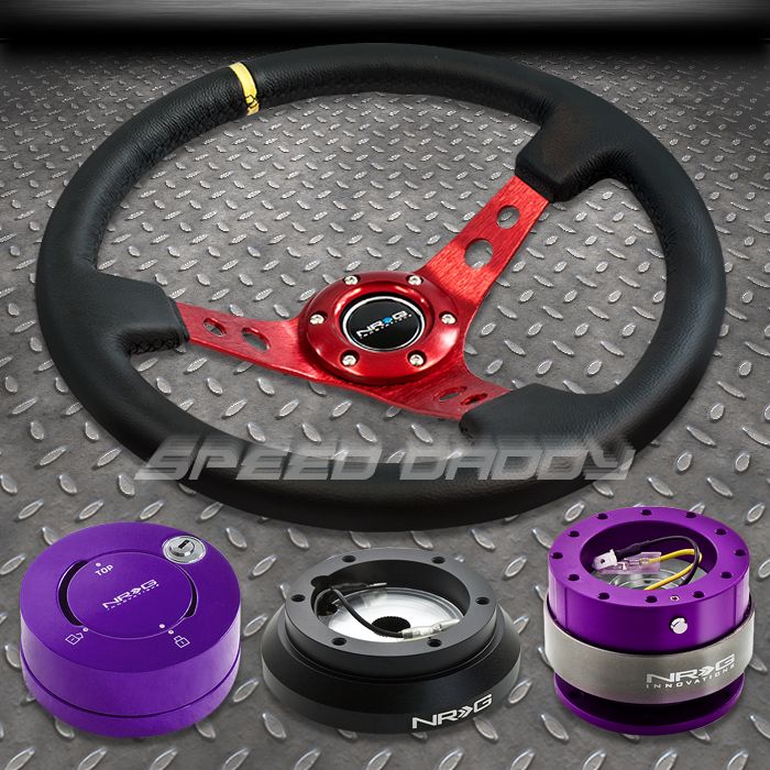 NRG 006RD Steering Wheel Hub Purple Quick Release Lock Kit 90 99 Mit