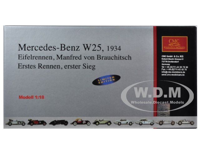 W25 20 1934 Eifelrennen 20 M V Brauchitsch 1 18 2000pc CMC 103