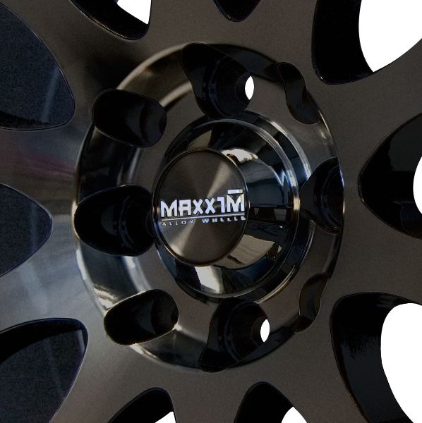 17x7 Maxxim Maze 5x110 115 ET40MM Rims Black Red Stripe Wheel