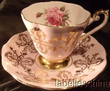 Royal Standard Teacup and Saucer Heavy Lavish Gold Gilt Filigree on