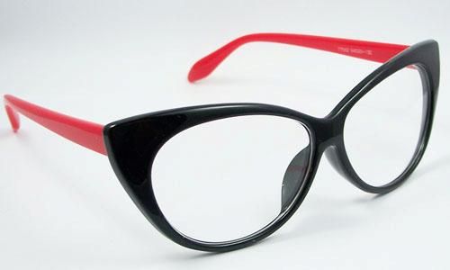 New Eyeglass Eyewear Large Red Lens Vintage Black Frame Spectacle