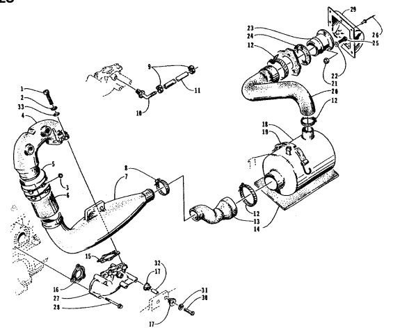 Parts Diagram for Arctic Cat 1995 MONTE CARLO WATERCRAFT EXHAUST