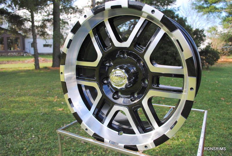 179 ion 17x8 Machined Black 7 Lug 7 on 150 mm Ford F150 250 Wheels