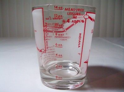 Vtg Ohio Souvenir ABC Motels Turnpike Glass 1952 1955