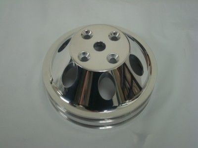 SB Mopar Polished 2 3 Groove Pulley Set 273 318 340