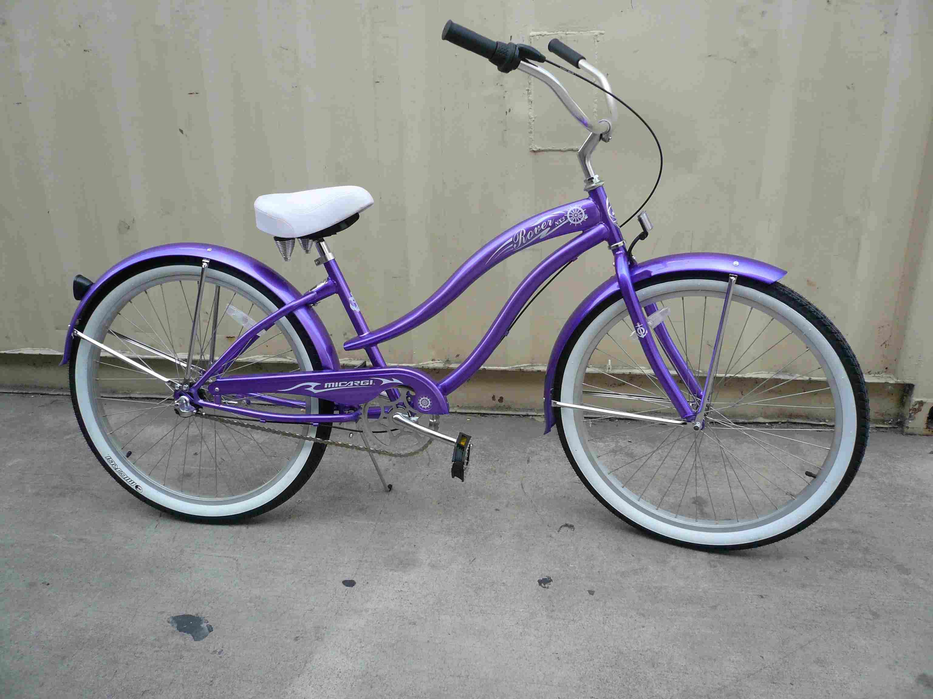 26 3 Speed Beach Cruiser Bicycle Bike Rover Lady Purple