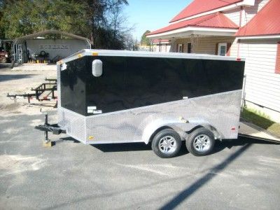 12 Enclosed Double Motorcycle Trailer Black ATP Slant Pkg 2012