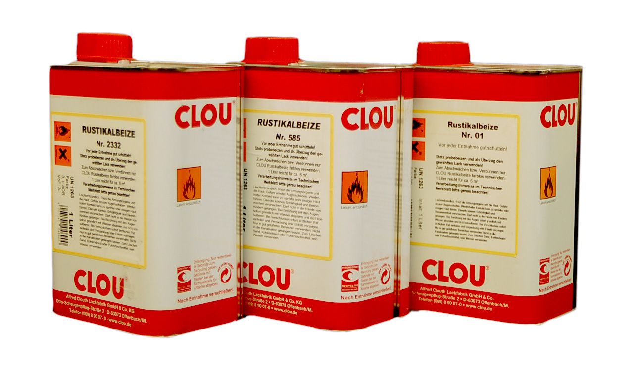 Clou Rustikalbeize 1L verschiedene Farben CLOU Holz Lasur Farbe Beize