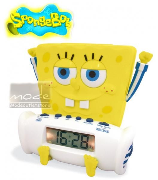 SPONGEBOB Schwammkopf Carrera RADIOWECKER Digital Uhr LCD   Alarm