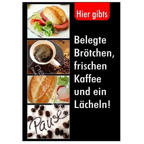 Werbeposter Brötchen Kaffee DIN A1 Plakat Bäcker Kiosk Kaffee Imbiss