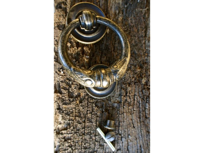 Türklopfer mit Ring, toskanisch   MESSING Klopfer Ring ( statt Glocke