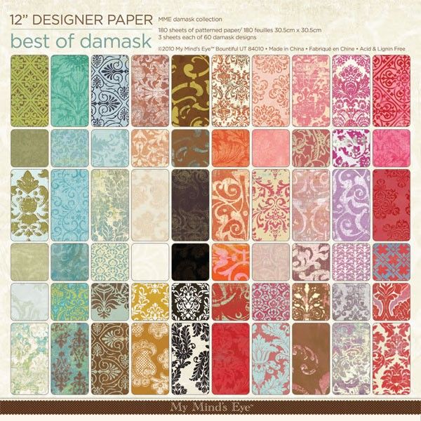 Papierblock BEST OF DAMASK   180 Blatt    30,5 cm 12 Scrapbookpaper