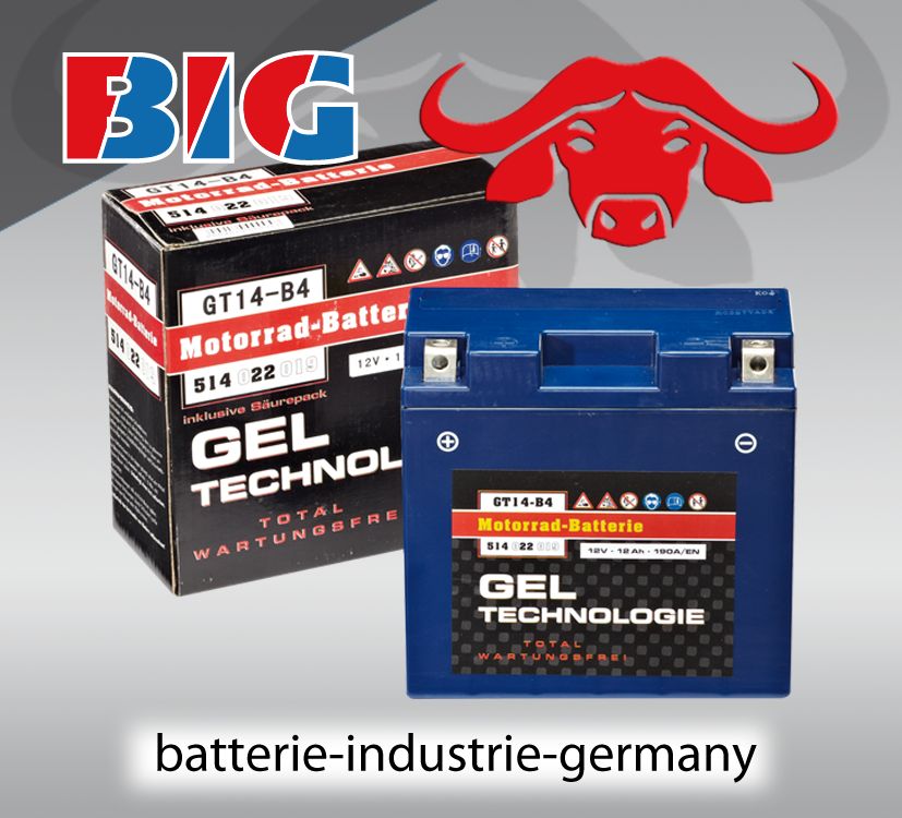 GEL Motorradbatterie 12V 12Ah 190A/EN 51422 GT14B 4