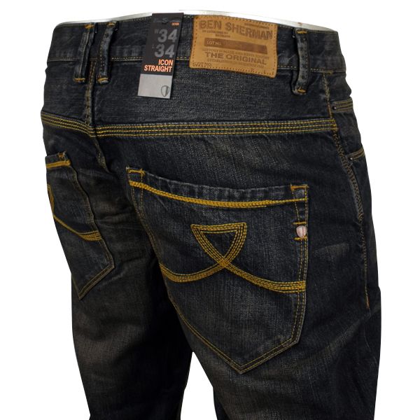 Jeans Denim Herren Mod Indie Dunkelblaue gerade geschnittene