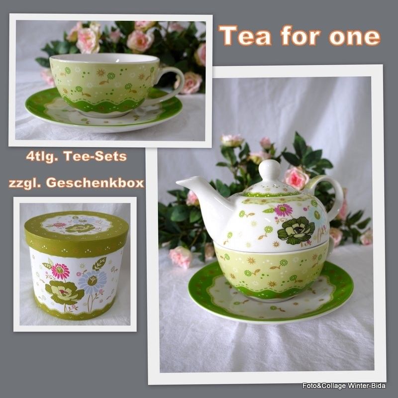 Neu 4tlg. Topline Tea for One Teekanne mit Deckel Tasse Untertasse