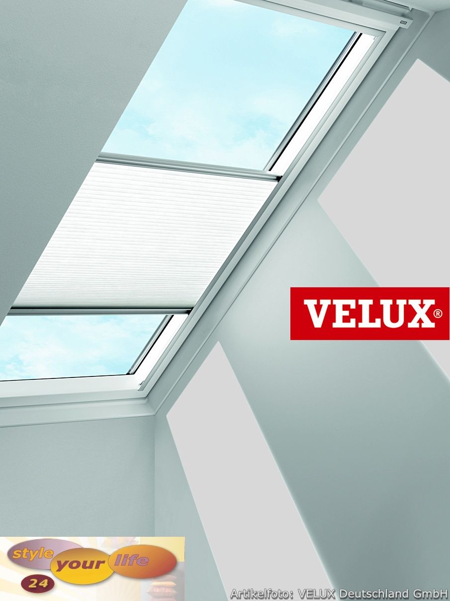 VELUX Faltrollo Plissee, FHL Weisse Schiene für GGU C02