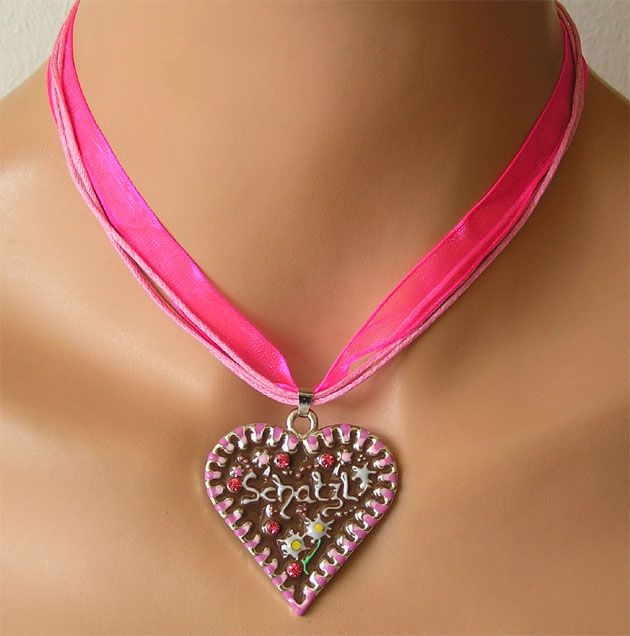 TRACHTENSCHMUCK DIRNDL KETTE LEBKUCHENHERZ COLLIER