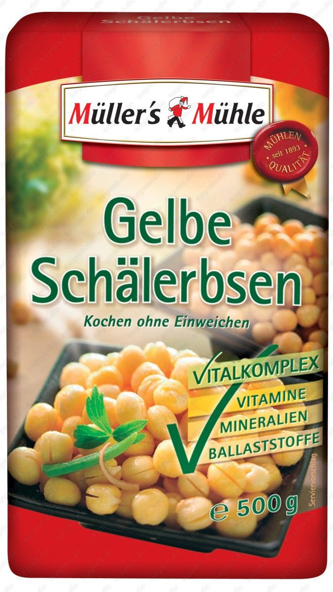 26EUR/1kg) Müllers Mühle gelbe Schälerbsen 500g