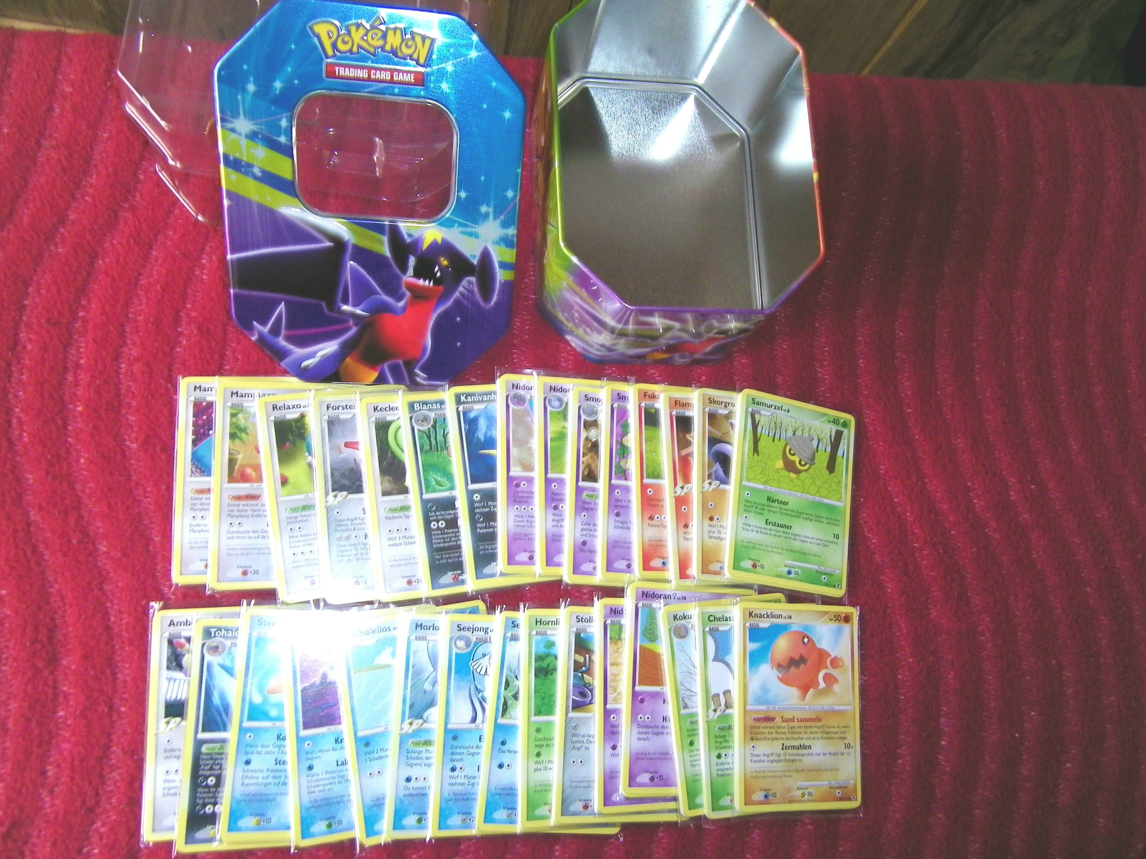 KNAKRACK LV.X Tin Box + 30 Pokemon Karten, Aufstieg Ri.