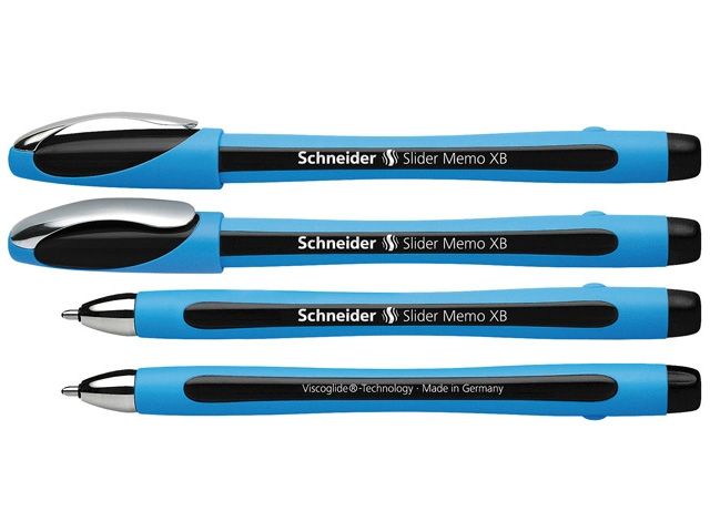 10 x Kugelschreiber Slider MEMO Schneider XB schwarz Gel