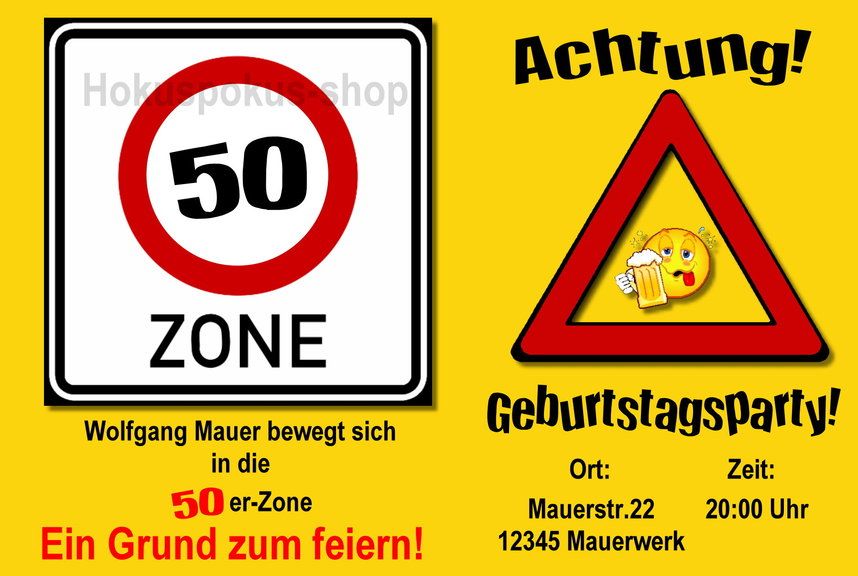 10 WITZIGE EINLADUNGSKARTEN 40 50 60 Geburtstag Einladungen