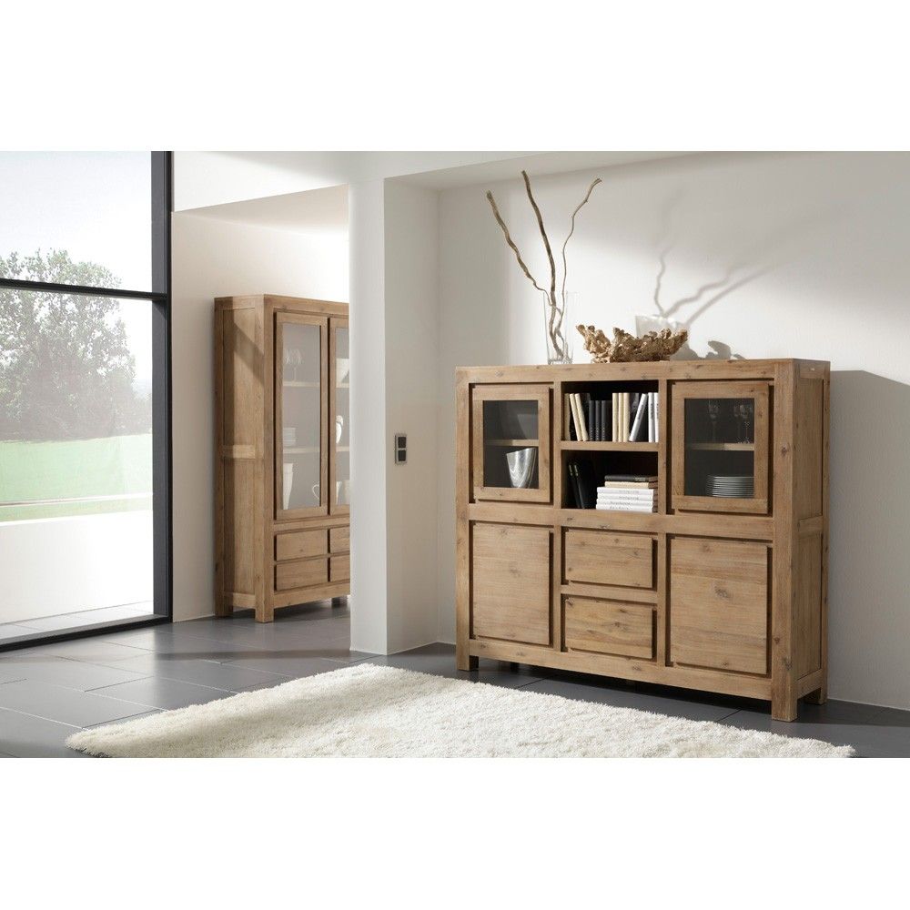 Highboard Sideboard Kommode Schrank Akazie Massiv Y5115