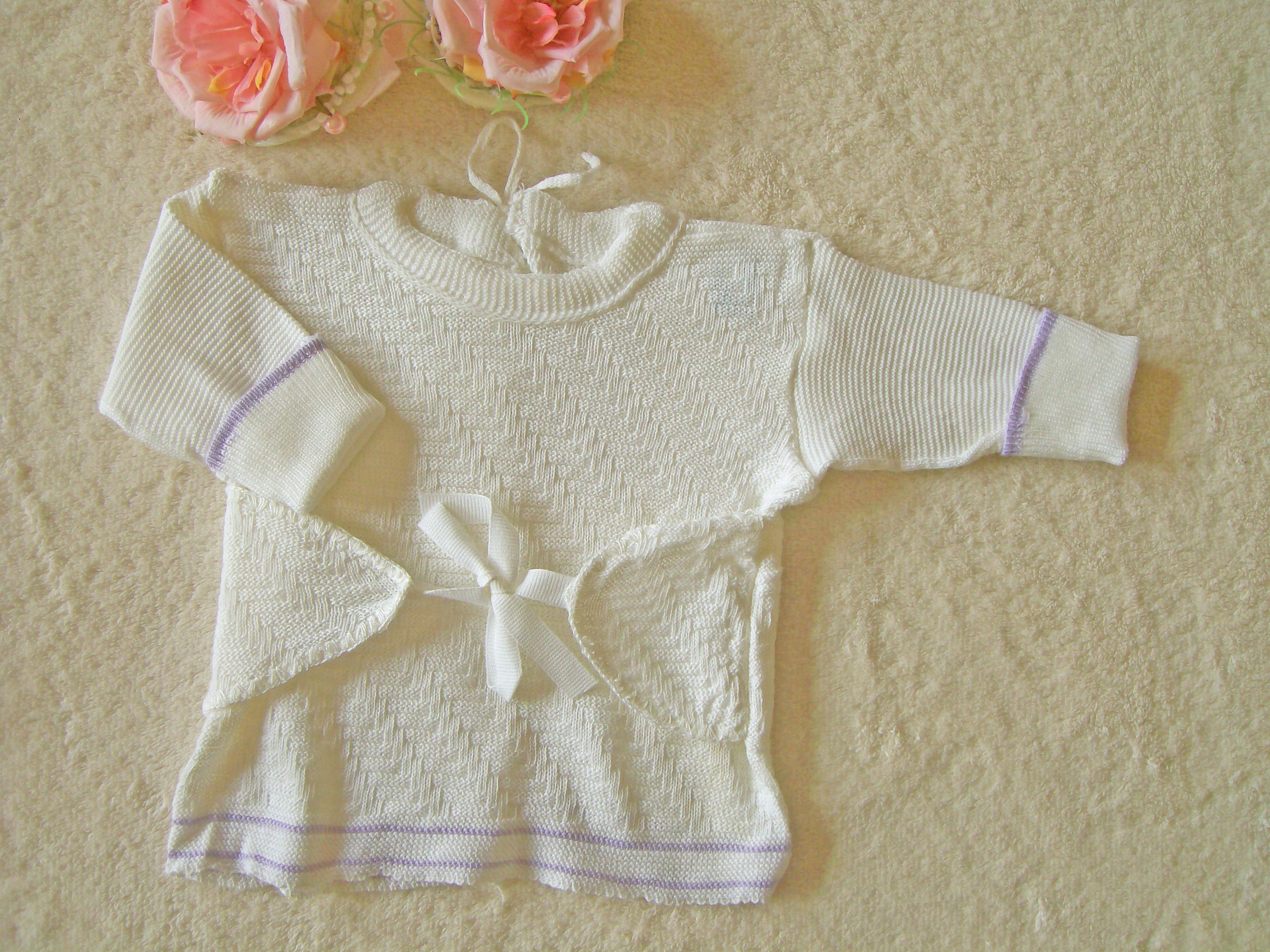 ♥Baby Reborn Wickeljäckchen Shirt Weiß Gr.50 56 Neuღ♥