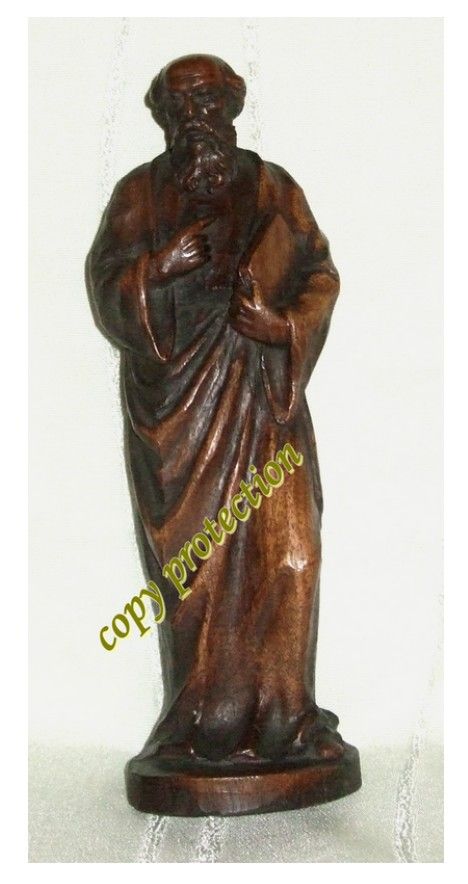 ALTE HOLZFIGUR   GELEHRTER   PROPHET   HEILIGER (424)