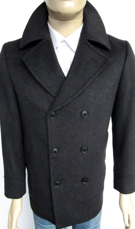 59 Muga Pea Coat Kurz Mantel Caban Gr.52 Schwarz