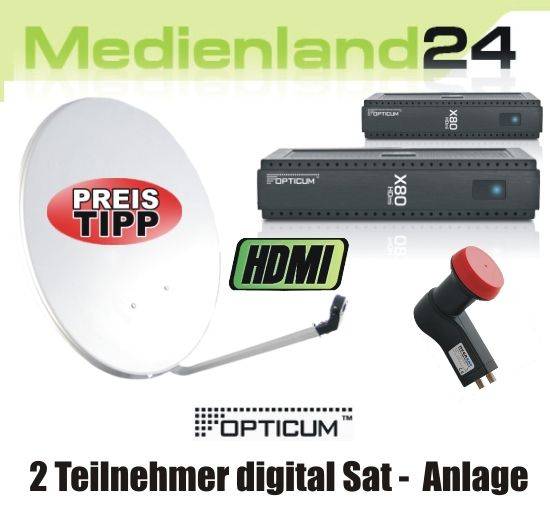 Teilnehmer Sat Anlage digital Opticum X80 HDMI