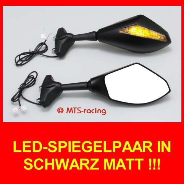 LED SPIEGEL BLINKER SUZUKI GSXR 1000 K1 K2 K3 K4 BLACK MATT