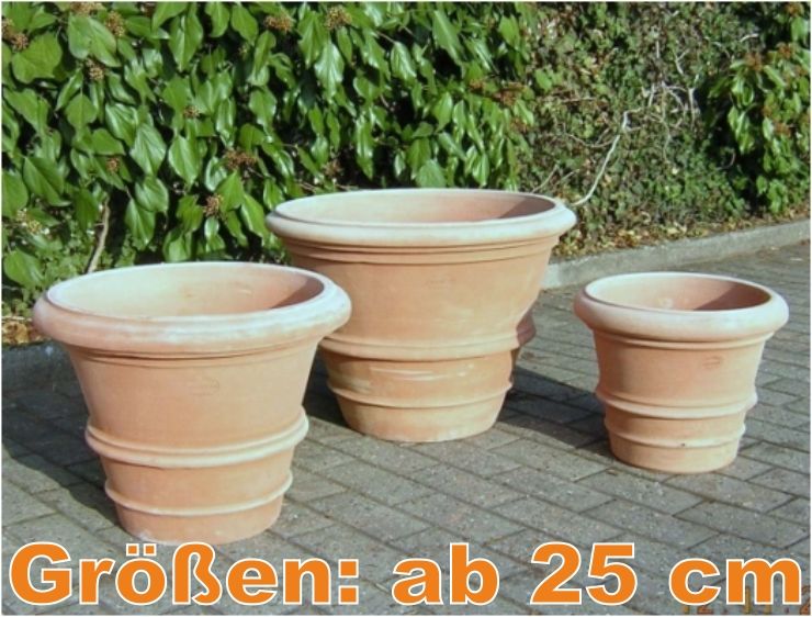 Impruneta Terracotta, Orlato, Blumentopf, Planzgefäß, Vase, Topf