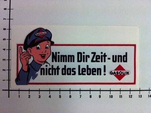 NIMM DIR ZEIT UND NICHT DAS LEBEN Old School Aufkleber Sticker Gasolin