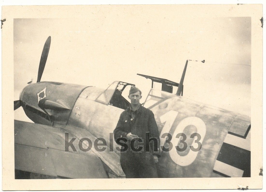 Bf 109 Jagdflugzeug JG 53 Pik As Kennung Flugzeug Me 109 Fr.