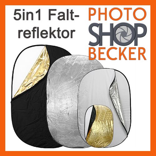 PhotaREX 5in1 faltbarer Reflektor oval Tasche 71x112cm