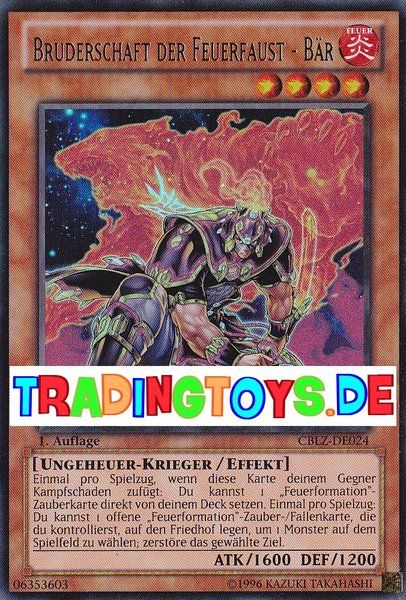 YU GI OH Bruderschaft der Feuerfaust   Bär CBLZ DE024 Cosmo Blazer