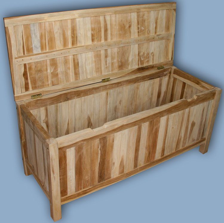 echt TEAK KISSENTRUHE 130 cm KISSENBOX AUFLAGENBOX AUFLAGENTRUHE