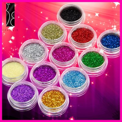 12 Farbe Nail Art Glitter Puder Glitzer Nail Design Set