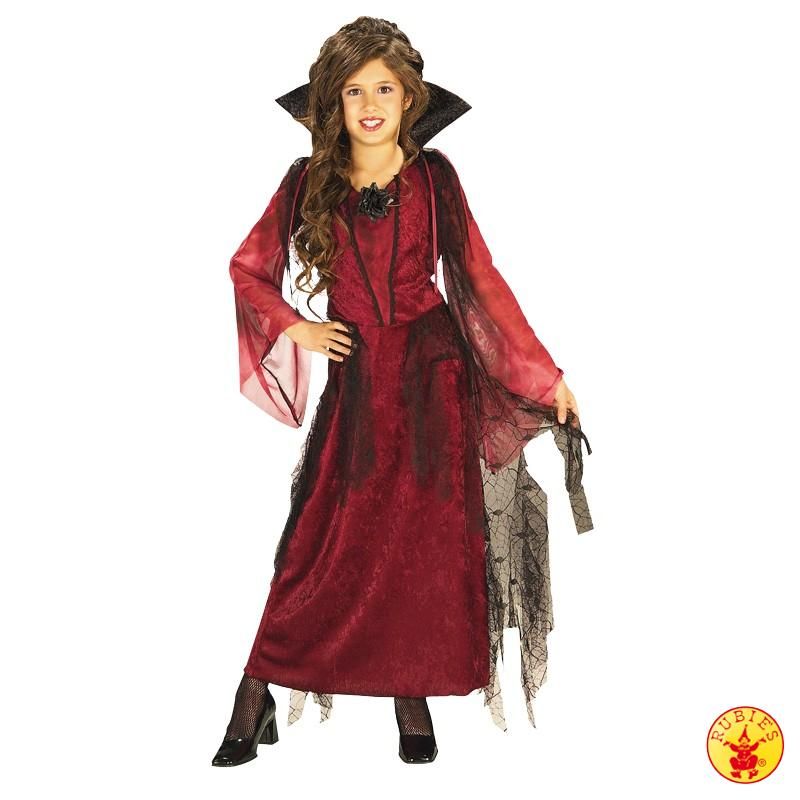 Halloween Vampirkostüm Kinder Kostüm Mädchen Kleid rot 98 152