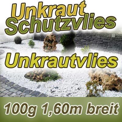 48m² Unkrautvlies Gartenvlies Mulchvlies 100g 1,6m br.