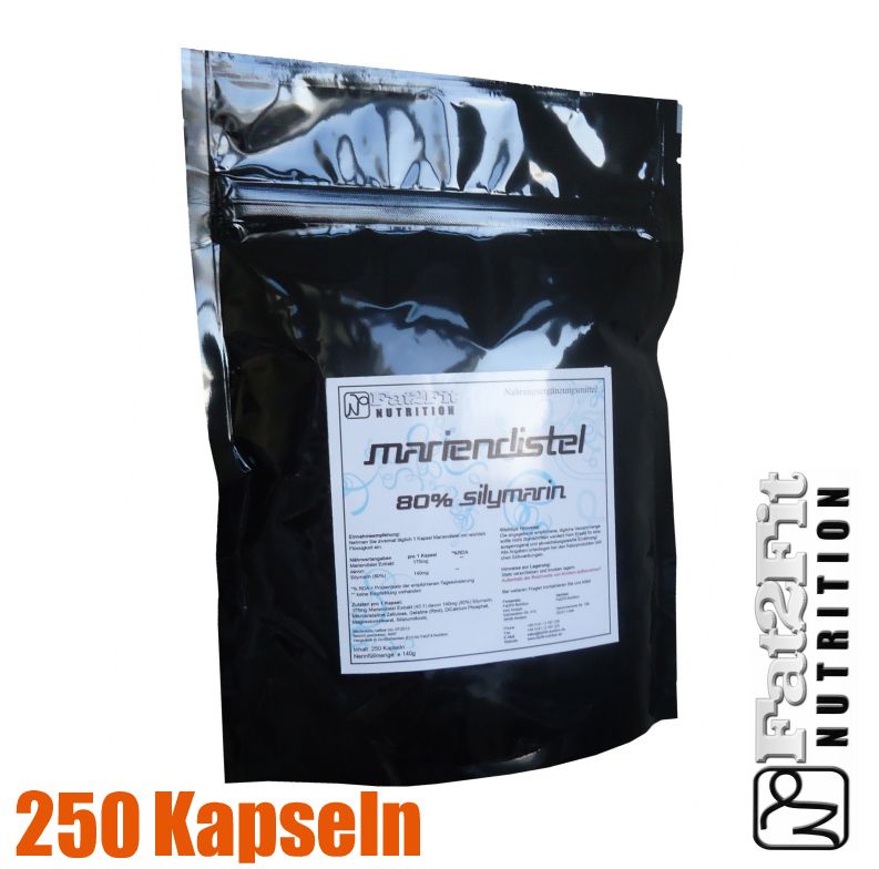 MARIENDISTEL 250 KAPSELN je 175mg (14,74€/100g) 80% Silymarin Leber