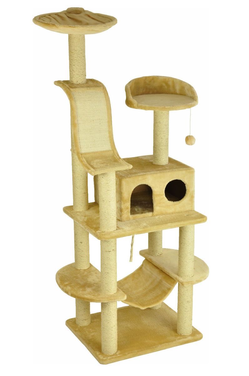  Kratzbaum Katzenkratzbaum Spielbaum Hoehle Niklas beige 186 cm 40231