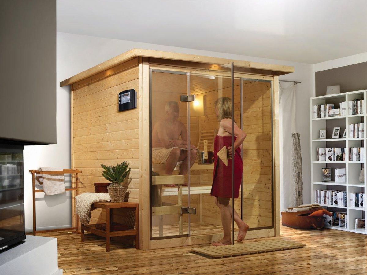 Karibu Sauna Alabasta 2   221 x 198 cm, 40mm Wandstärke